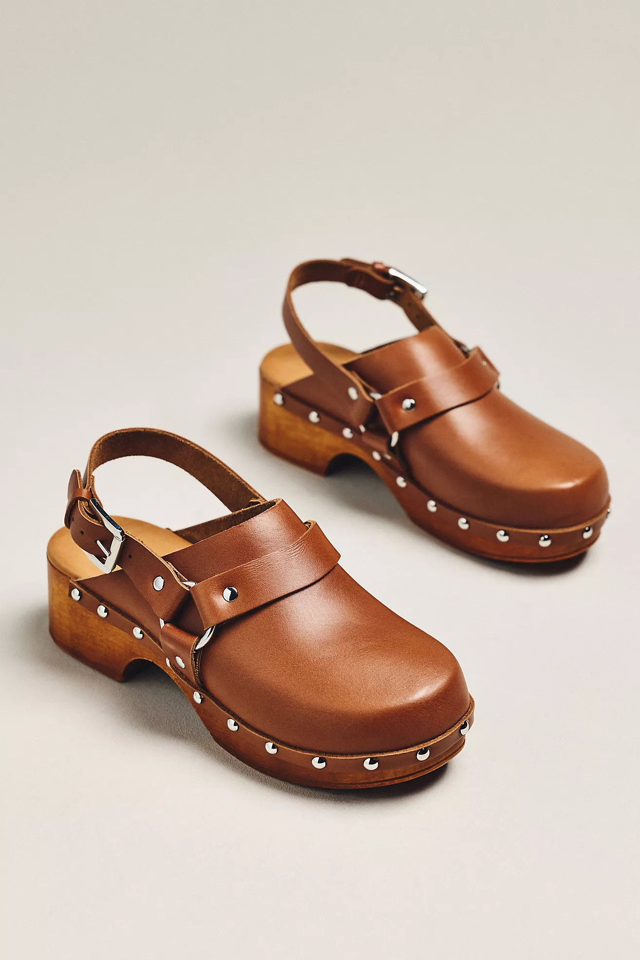 Studded Slingback Moto Clogs | Anthropologie (US)