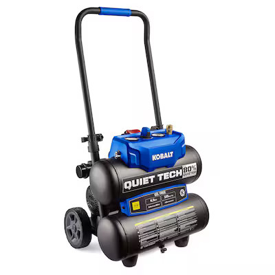 Kobalt  Quiet Tech 4.3-Gallons Single Stage Portable Corded Electric Twin Stack Air Compressor | Lowe's