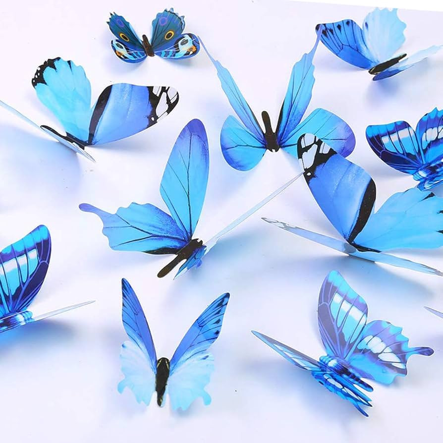 Butterfly Wall Decals, 24 Pcs 3D Butterfly Removable Mural Stickers Wall Stickers Decal Wall Deco... | Amazon (US)
