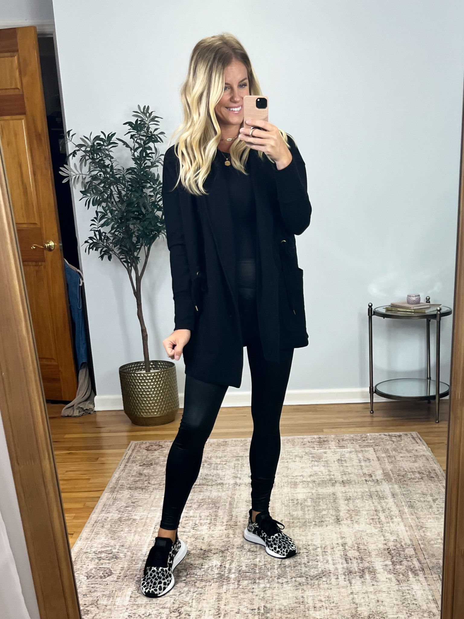 The best sweater coat! Dress is up or wear it casual. Long enough to wear with leggings. Wearing size XS  