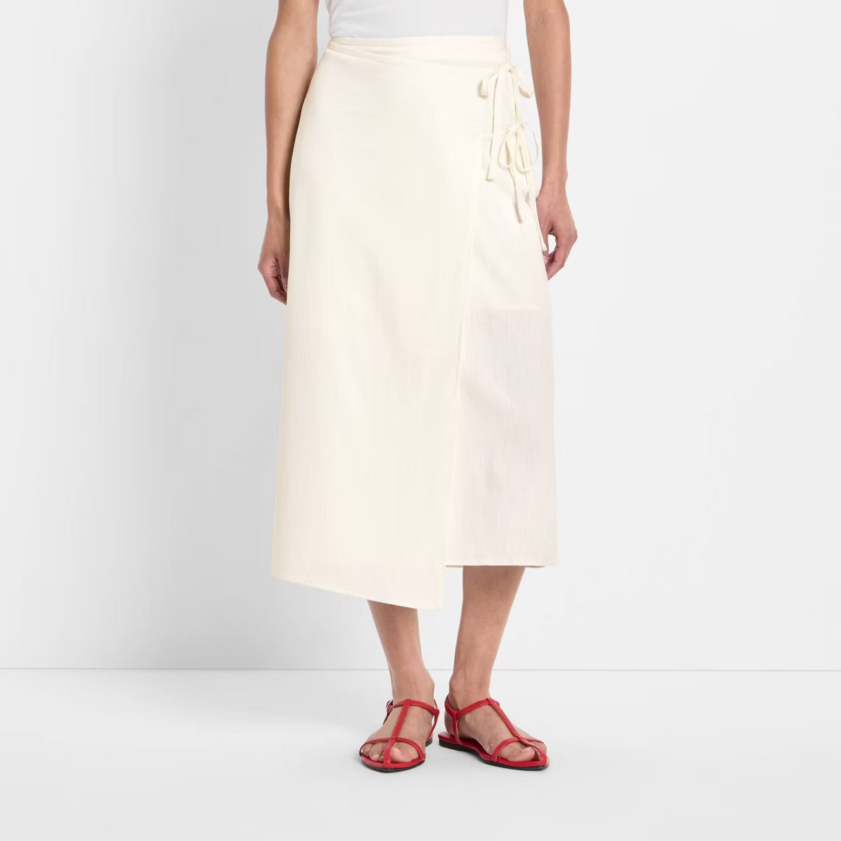 Women's Mid-Rise Linen Midi Wrap Skirt - Future Collective | Target