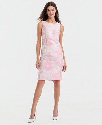 Kasper Floral Jacquard Empire-Seam Dress, Regular & Petite - Macy's | Macy's
