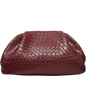 QWINEE Women's Woven Evening Bag Dumpling Clutch Purse No Strap Handbags Elegant Faux PU Leather ... | Amazon (US)