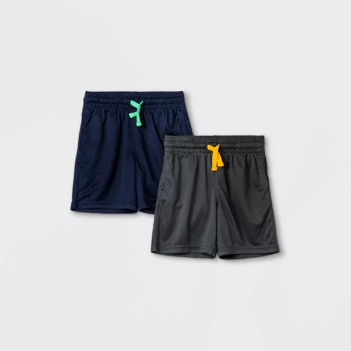 Toddler Boys' 2pk Athletic Pull-On Shorts - Cat & Jack™ Navy/Charcoal Gray | Target
