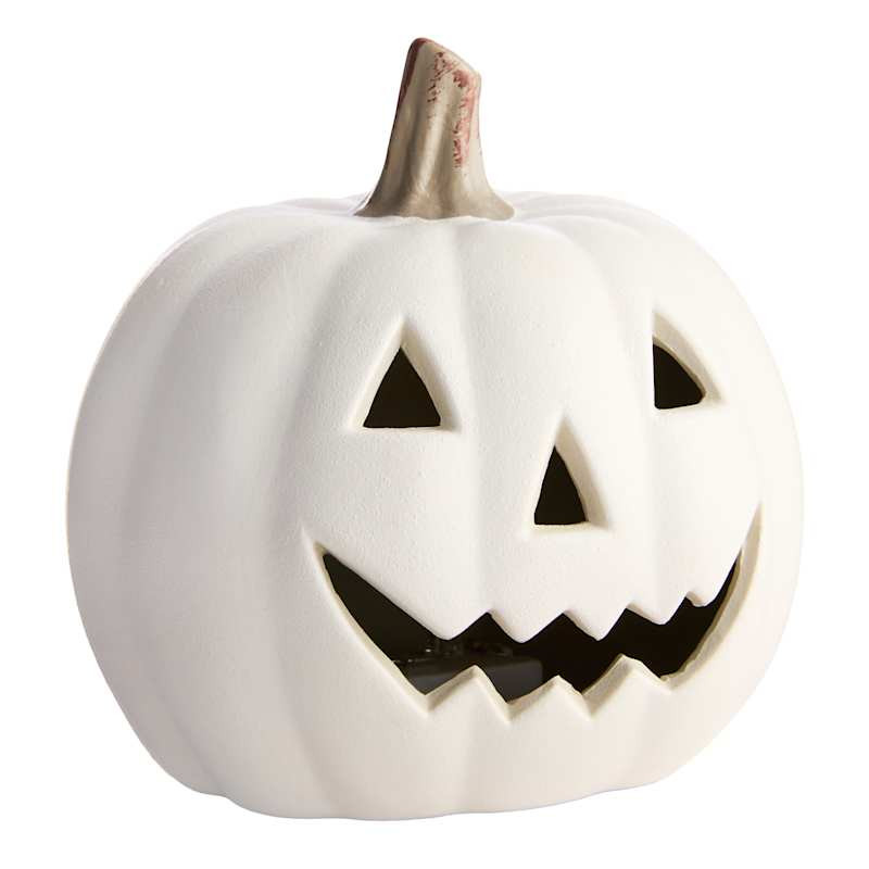 White Blow Mold Pumpkin Light, 4" | At Home