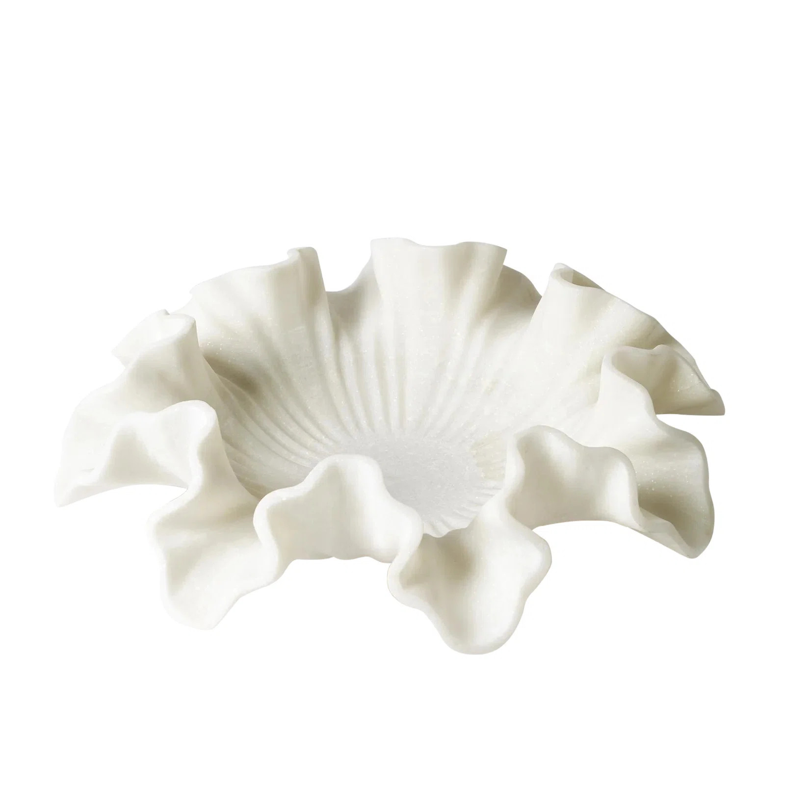 Marble Ruffle Bowl-White | Wayfair North America