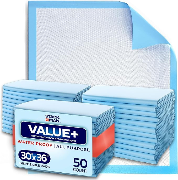 Chucks Pads Disposable 30x36 Underpads [50-Pack] Incontinence Chux Pads Absorbent Fluff Protectiv... | Amazon (US)