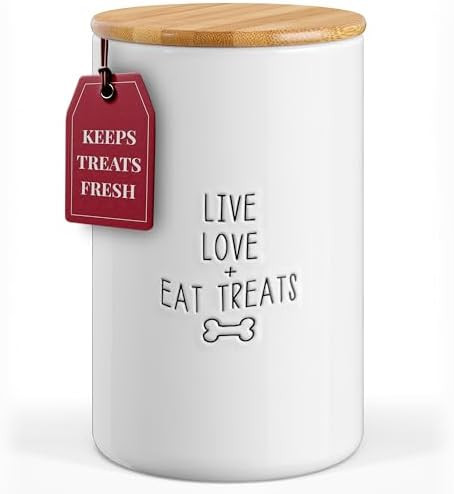 Barnyard Designs Large Dog Treat Container Airtight with Lid, Cute Rustic Ceramic Dog Treat Stora... | Amazon (US)