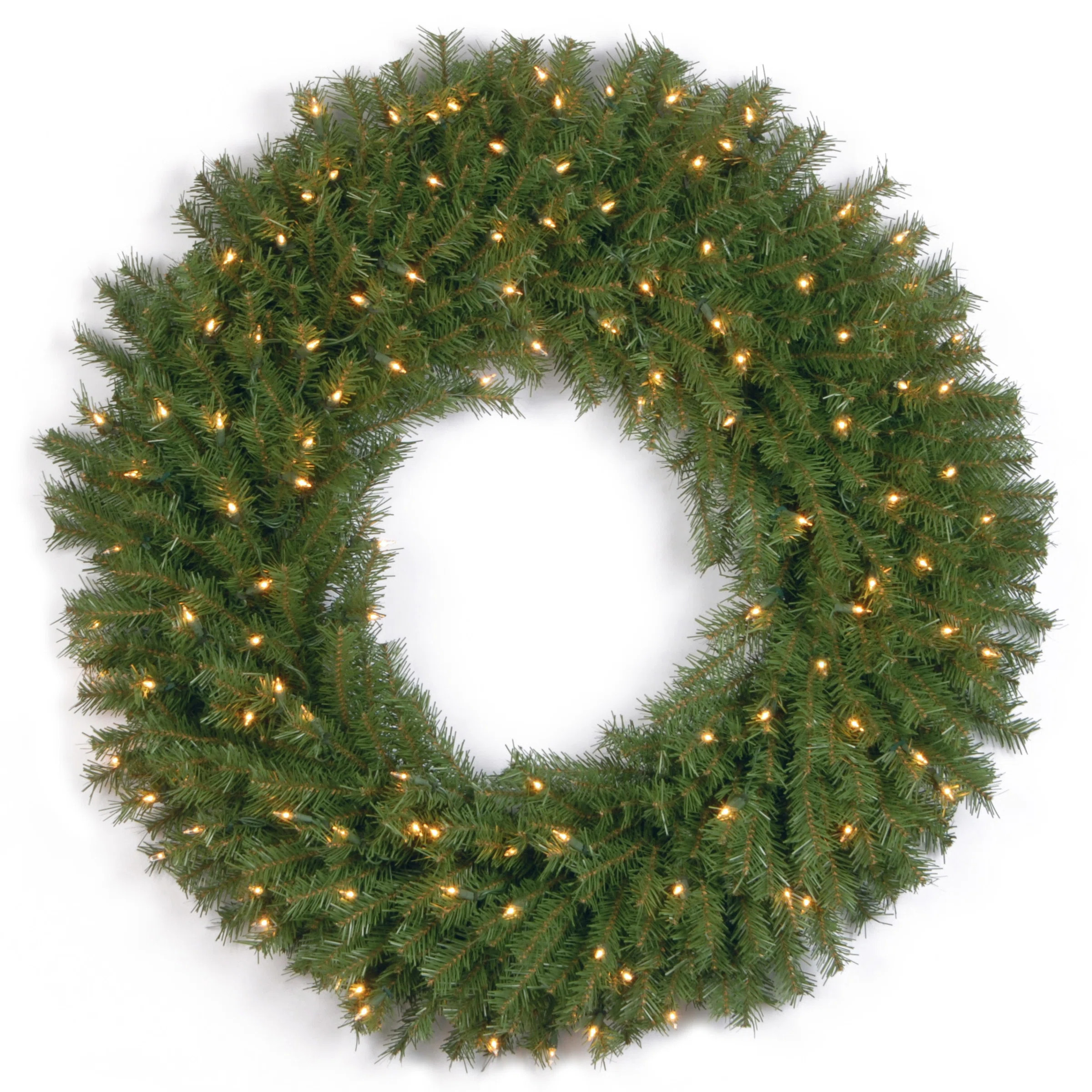 36 in. Norwood Fir Wreath with Clear Lights | Wayfair North America