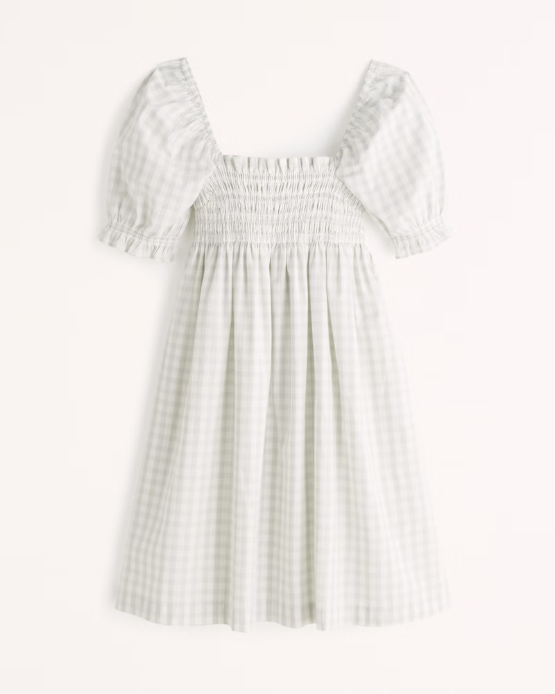 Smocked Babydoll Mini Dress | Abercrombie & Fitch (US)