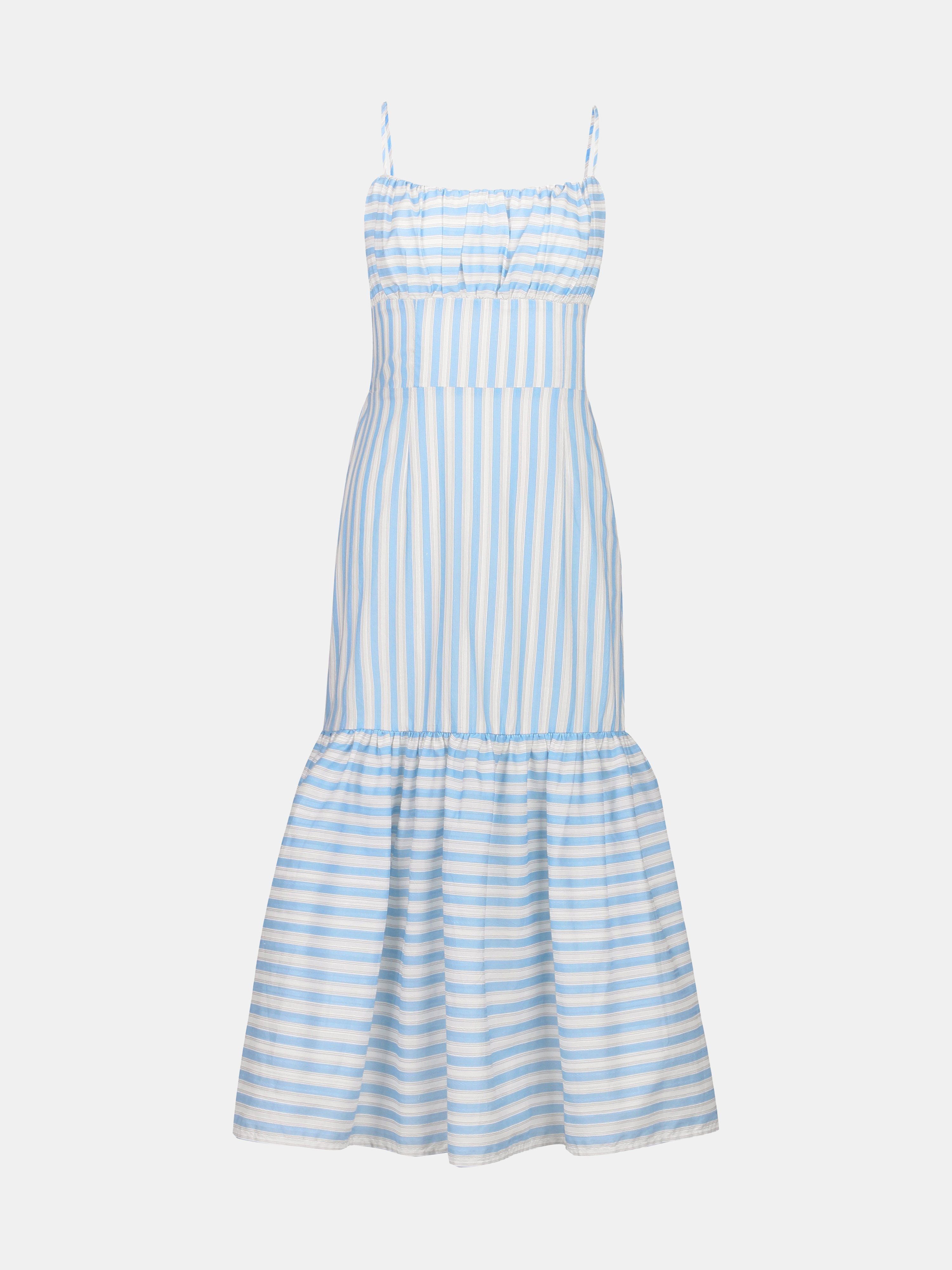 Arianna Stripe Midi Dress- Blue Stripe - M - Also in: S, L, XS | Verishop
