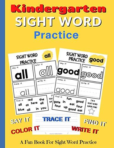 Kindergarten Sight Word Practice: Say It, Color It, Trace It, Write It, Find it, Master it | Fun ... | Amazon (US)