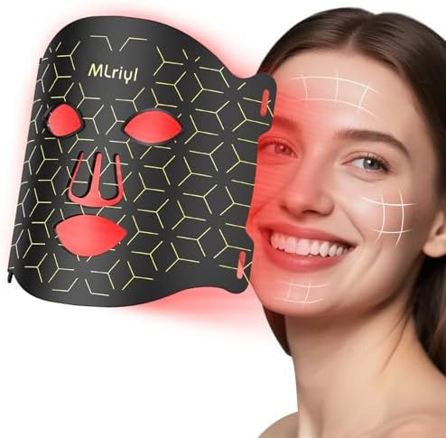 Red Light Therapy Mask, 7 Modes Portable LED Face Mask Light Therapy, 2000mAh USB-C Rechargeable ... | Amazon (US)