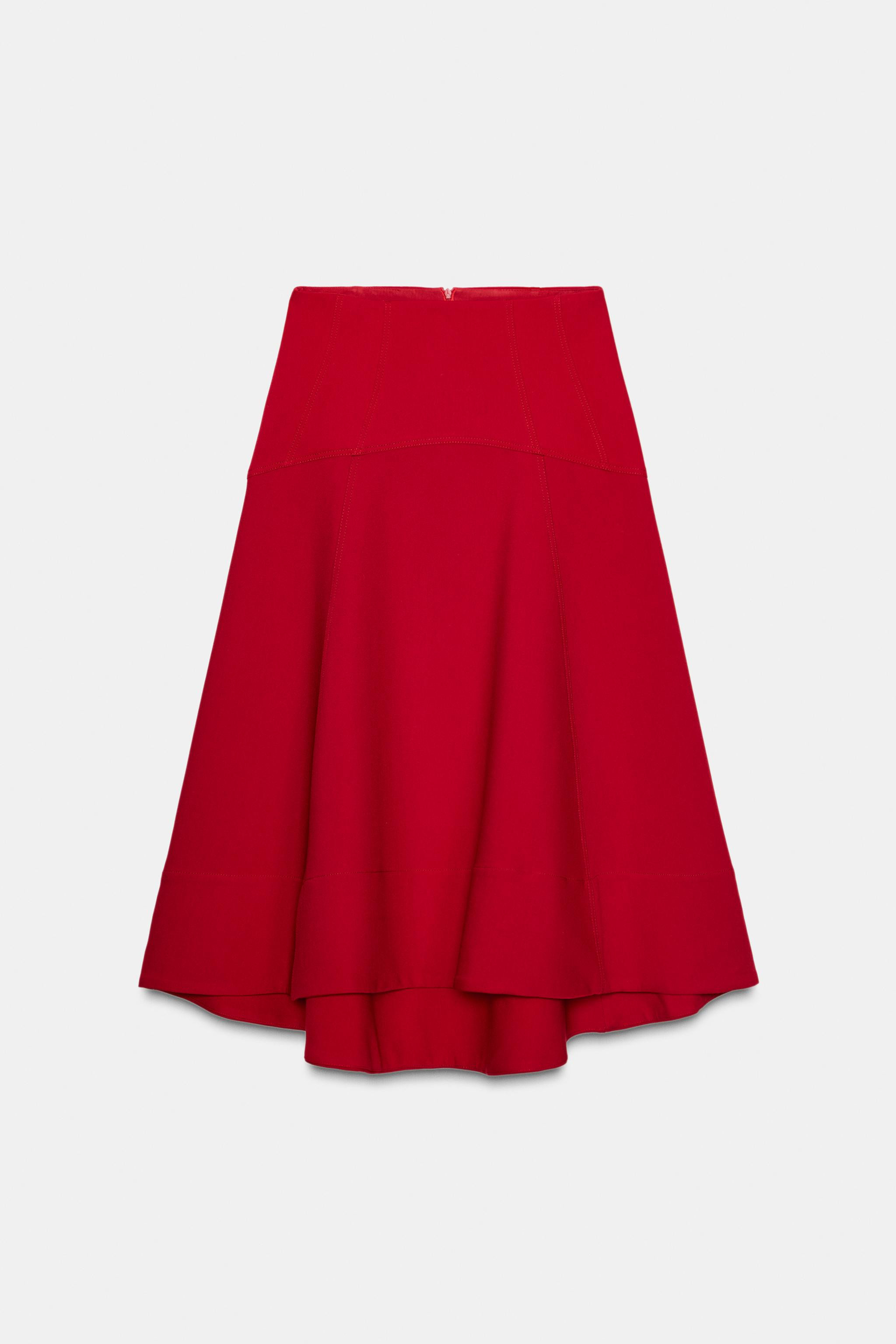ZW COLLECTION CAPE MIDI SKIRT | Zara US