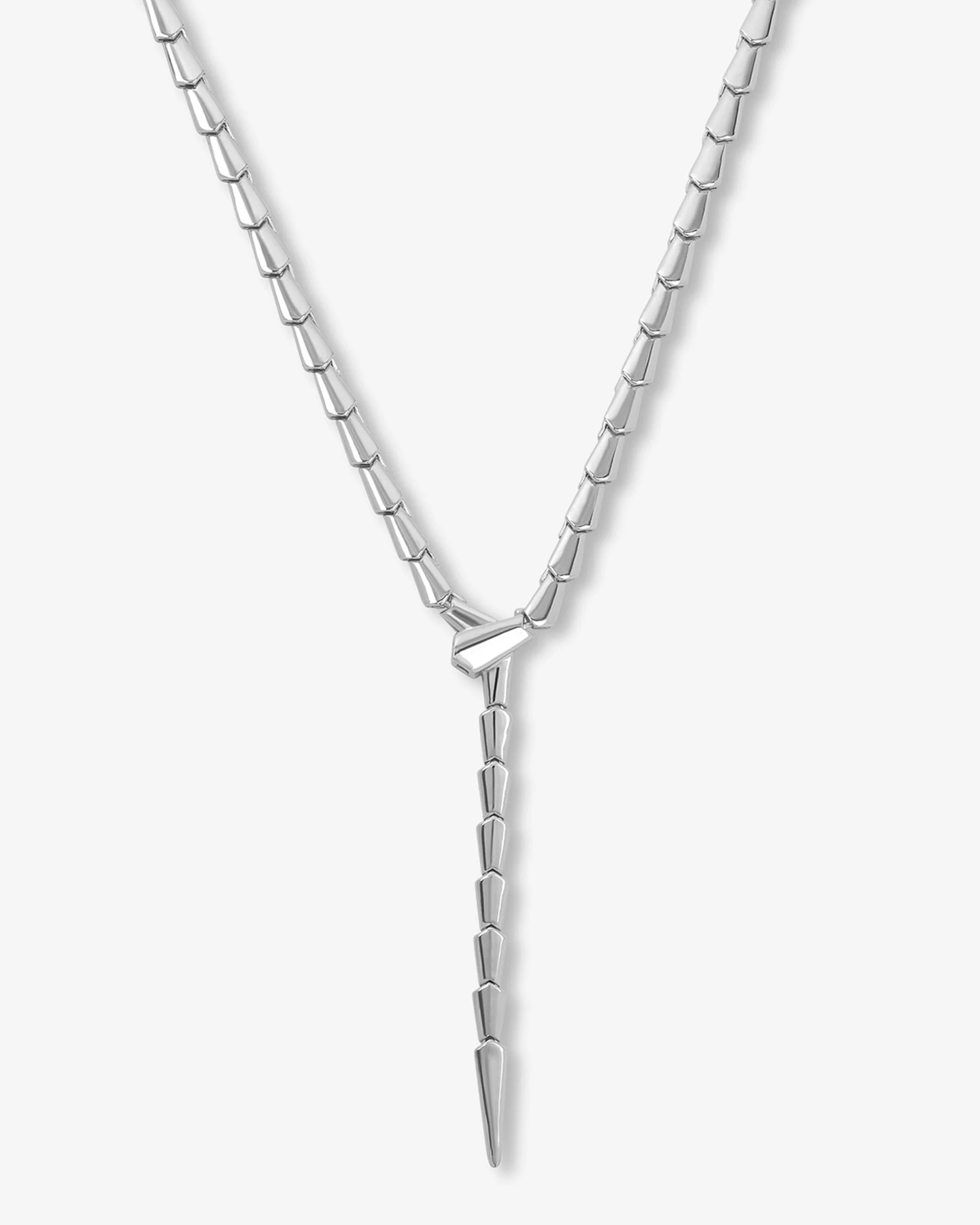 Mama Serpent Lariat Necklace - Silver | Melinda Maria Jewelry