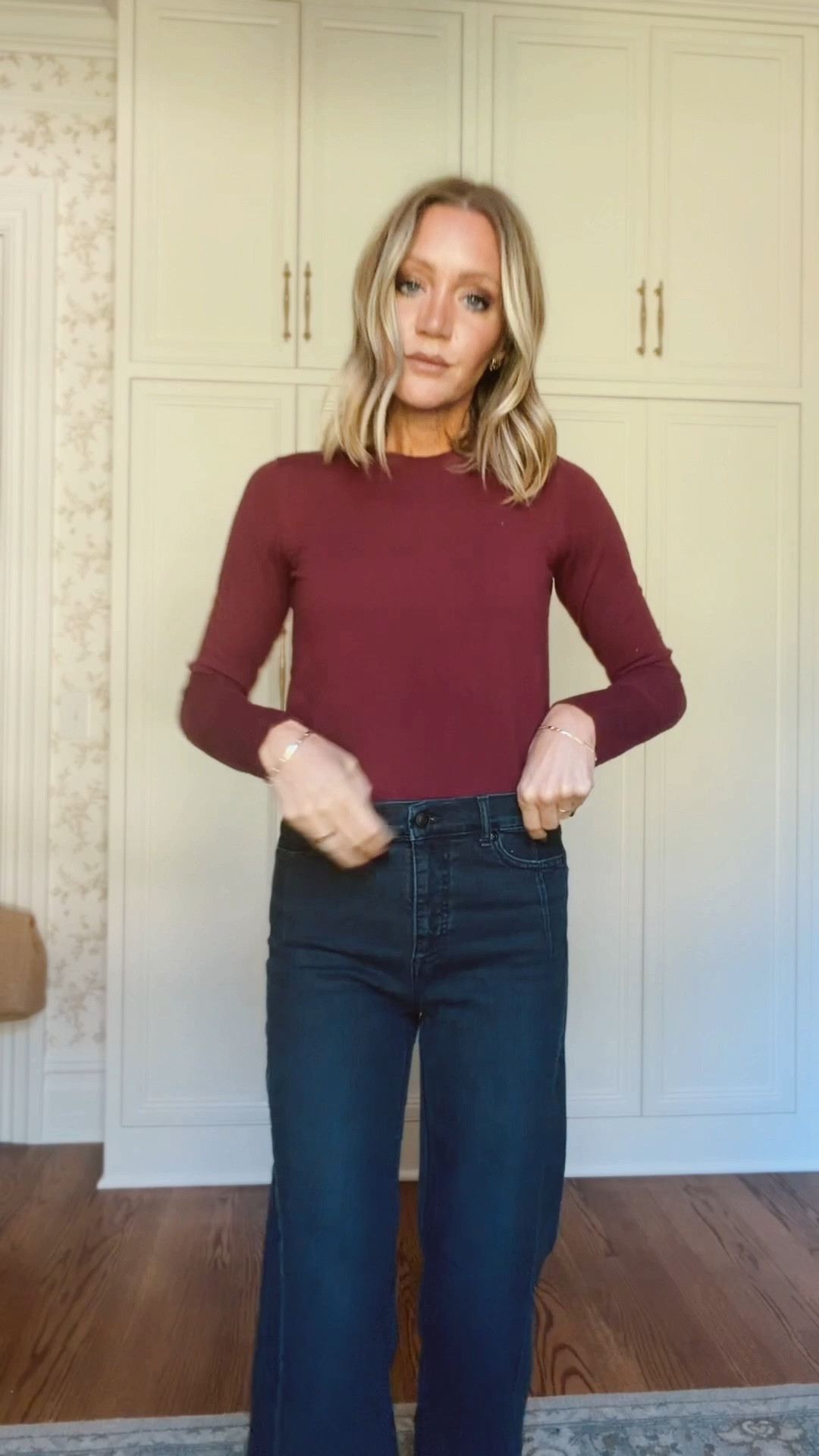 Xs in sweater 
2 in jeans