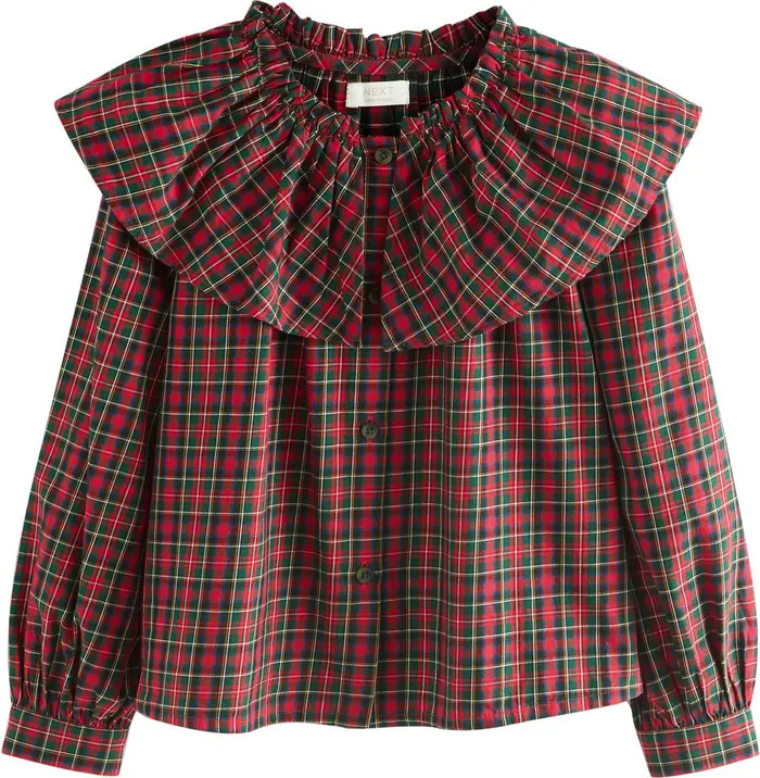 NEXT Kids' Plaid Platter Collar Cotton Button-Up Shirt | Nordstrom | Nordstrom