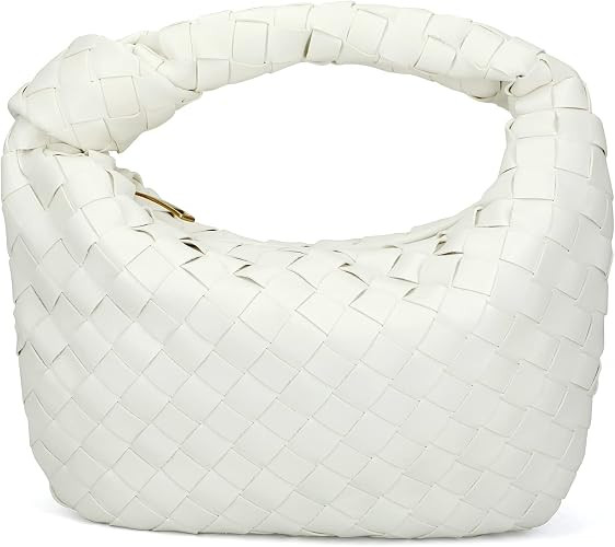 Woven Handbag for Women, Woven Knotted Handbag Clutch Purse Soft Leather Shoulder Bag Mini Ladies... | Amazon (UK)