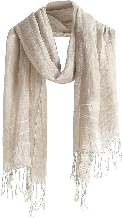Jeelow Lightweight Summer Scarf Light Shawl Wrap Linen Feel Scarves For Men And Women | Amazon (US)