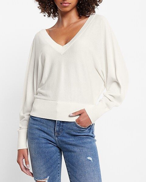 Double V Dolman Sleeve Sweater | Express