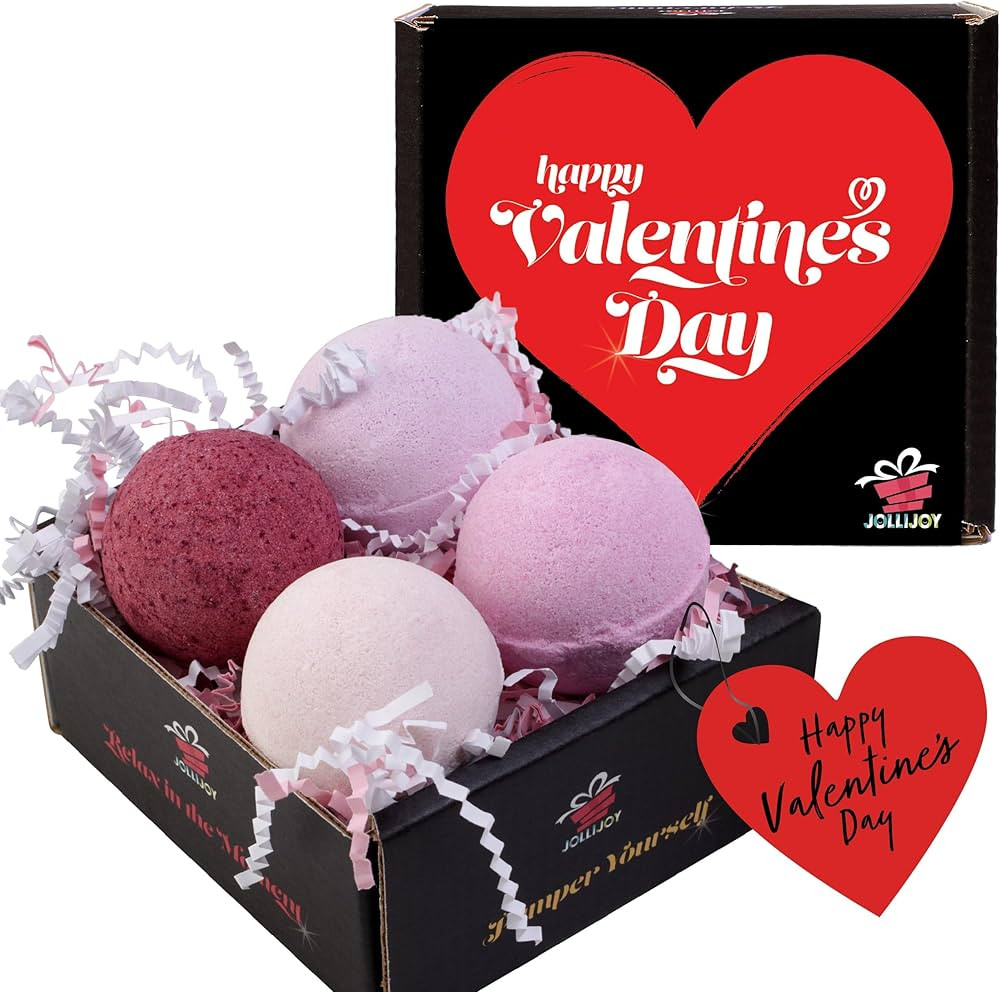 Happy Valentines Day Spa Gift Basket, Bath Bombs Set for Women Self Care Package, Body Relaxation... | Amazon (US)