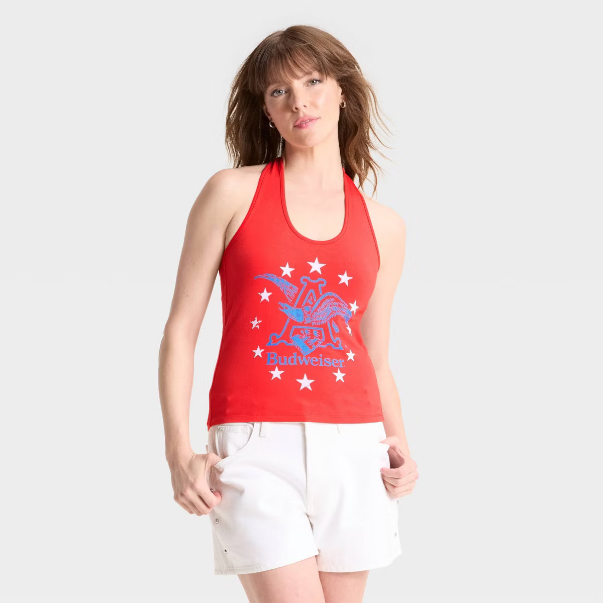 Women's Budweiser Halter Graphic Tank Top - Red | Target