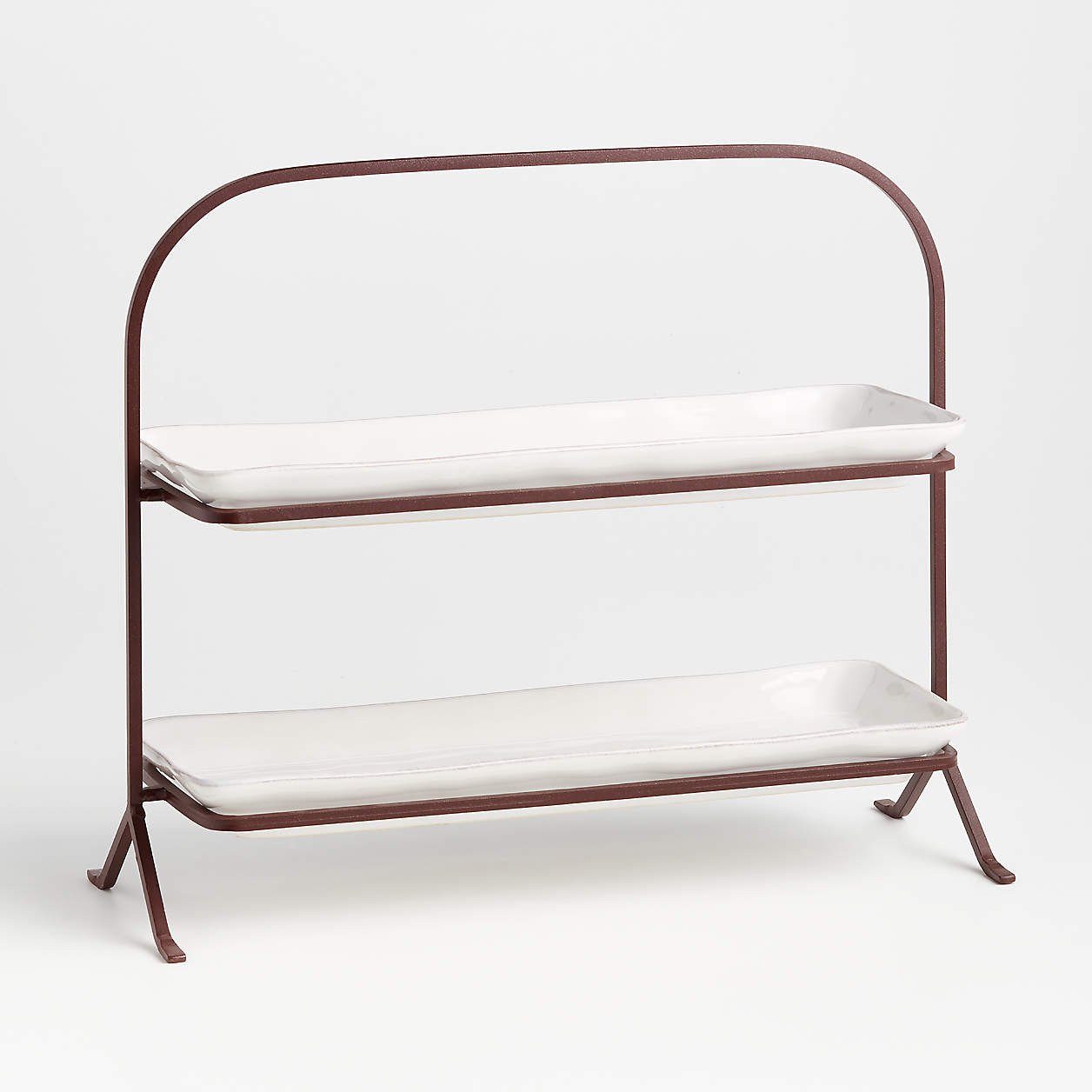 Marin White 2-Tier Server Cupcake Stand + Reviews | Crate & Barrel | Crate & Barrel