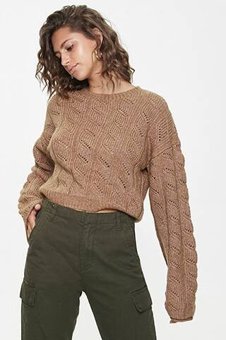 Cable Knit Drop-Sleeve Sweater | Forever 21 (US)