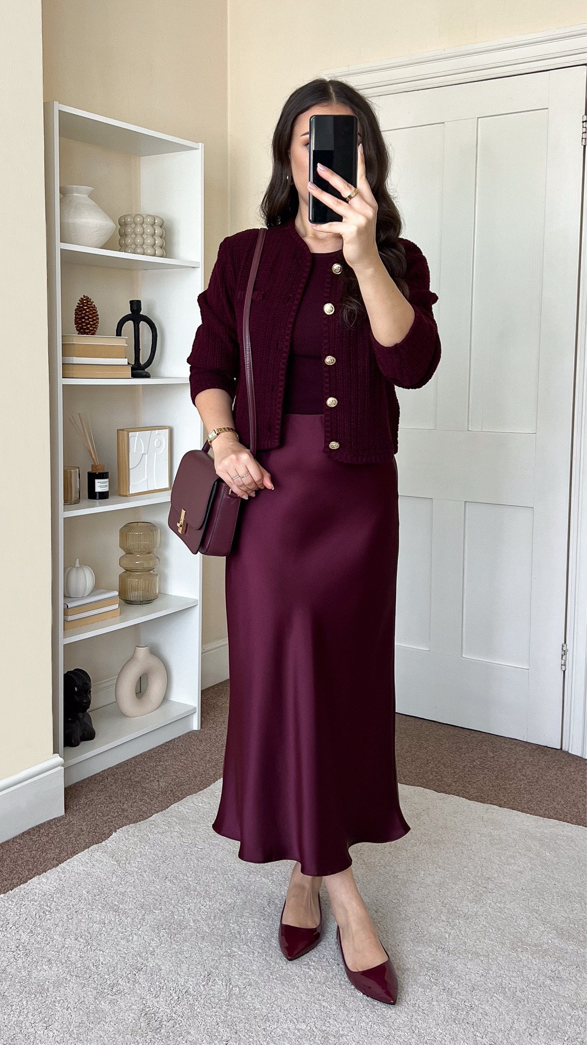 Smart casual monochromatic transitional outfit. Knit top and cardigan are both H&M, wearing size S for both. Skirt is New Look, wearing size UK10. 

#LTKautumn #LTKuk #LTKstyletip