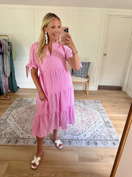Such a cute dress for a baby shower or bridal shower. It’s bump friendly, lined, and very flowy - I’m wearing a med. summer dresss

#LTKSeasonal #LTKBump #LTKMidsize