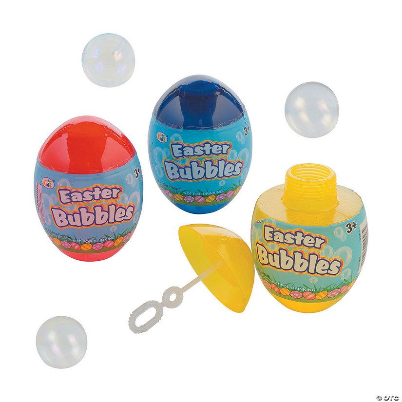 3 1/2" Plastic Easter Egg Bubbles - 12 Pc. | Oriental Trading Company