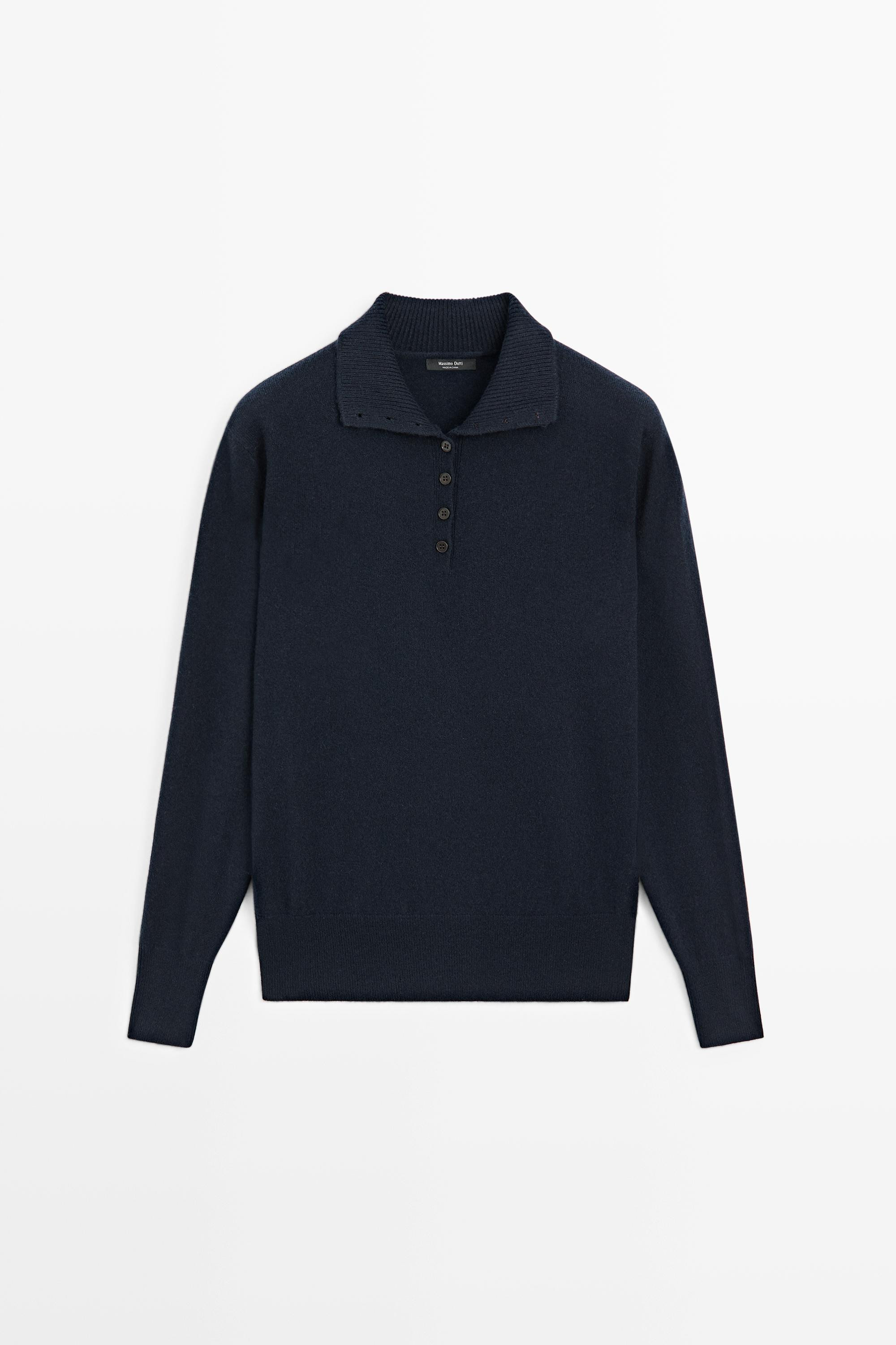 Strickpullover mit Stehkragen und Knopfdetails | Massimo Dutti DE