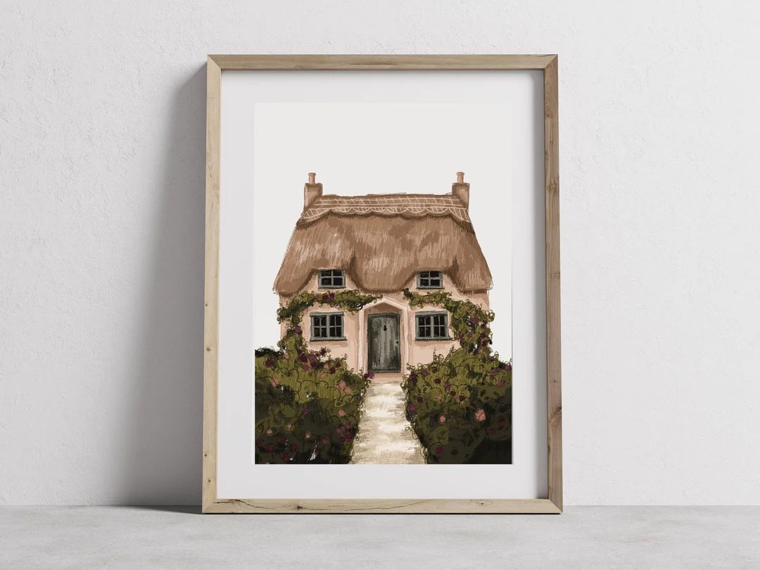 Farmhouse Cottage Room Decor Print, Cosy Gift, AirB&B Decor, Cottage Aesthetic, Country Illustrat... | Etsy (UK)