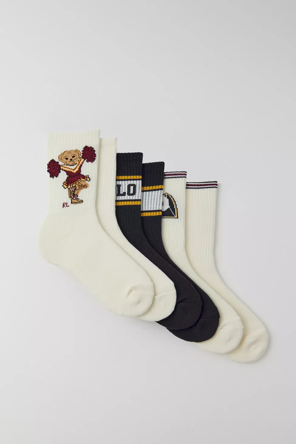 Polo Ralph Lauren Cheerleader Bear Crew Sock 3-Pack | Urban Outfitters (US and RoW)