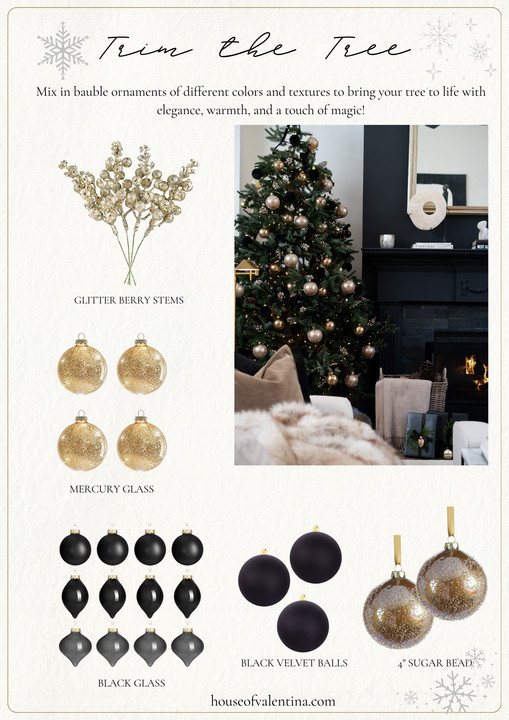 Eeeekk! It’s our absolute favorite time of year here at House of Valentina — Christmas! This is when the whole house gets dressed up in its holiday best and everything just feels a little more enchanted. We are mixing in bauble ornaments of different colors and textures to bring our tree to life with elegance, warmth, and a touch of magic! 

 #LTKGiftGuide #LTKHoliday #LTKSeasonal