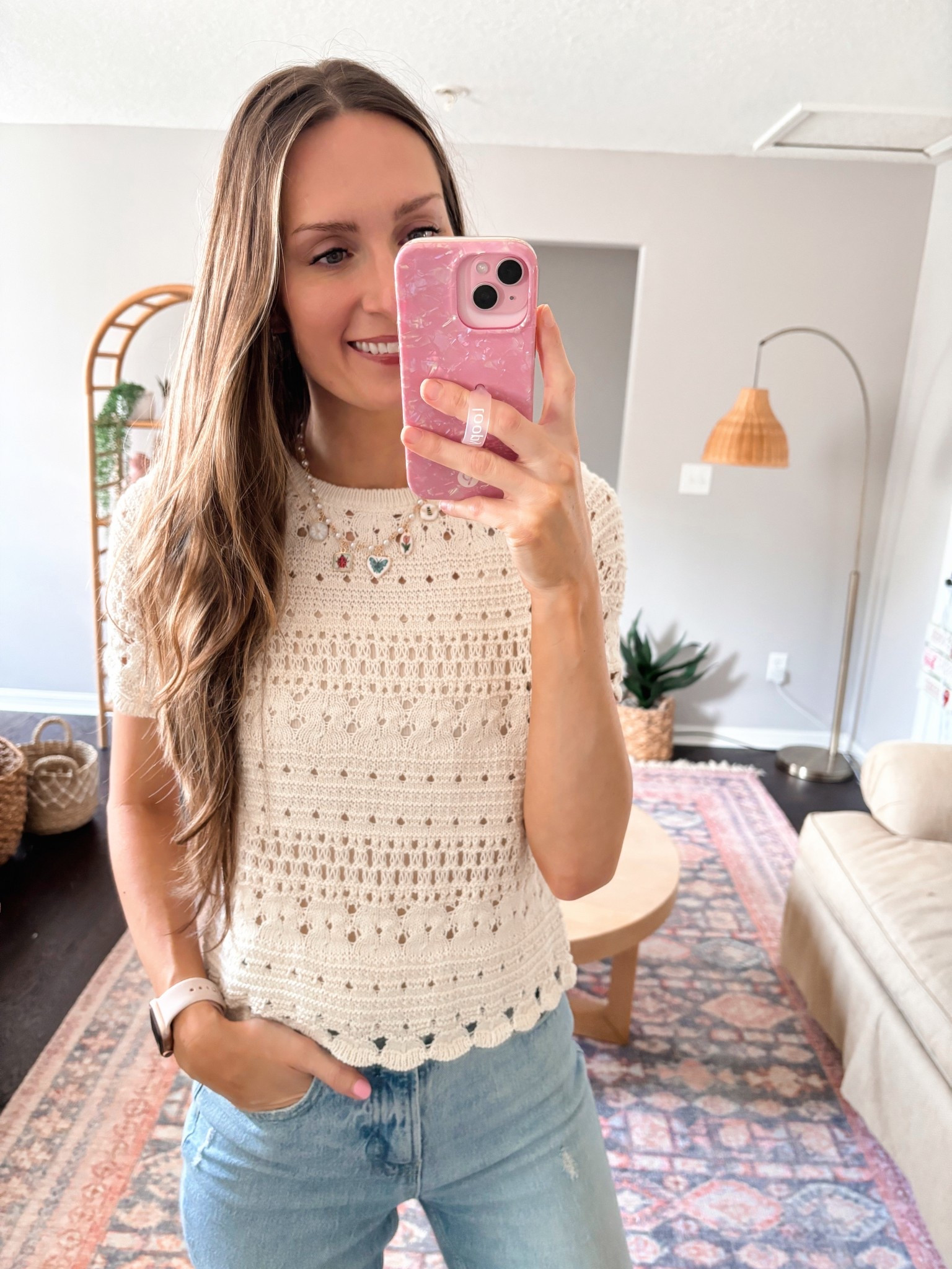 Some of my fave Target spring fashion finds! Crochet scalloped top with the cutest pearl garden necklace. ☺️🌸🦋🐝🌷

**sizing:
Crochet top: xs, fits tts

#targetfashion #targetfinds #springfashion #targetstyle

#LTKFindsUnder50 #LTKStyleTip