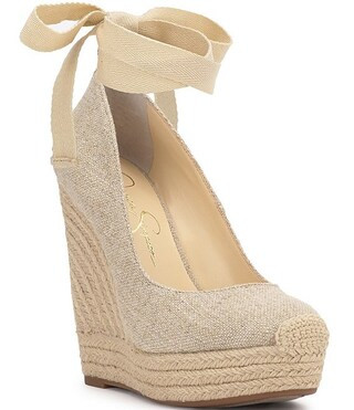 Zexie Canvas Ankle Wrap Espadrille Platform Wedges | Dillard's