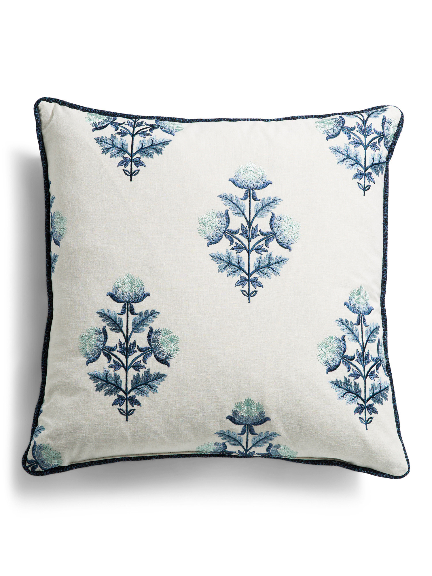 Made In Usa 22x22 Embroidered Floral Oversized Feather Filled Pillow | TJ Maxx
