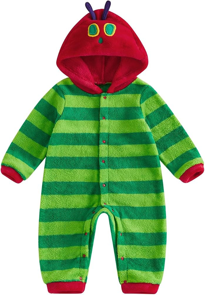 Canis Toddler Baby Halloween Caterpillar Costume Fleece Hooded Romper     Infant Baby Boys Girls ... | Amazon (US)