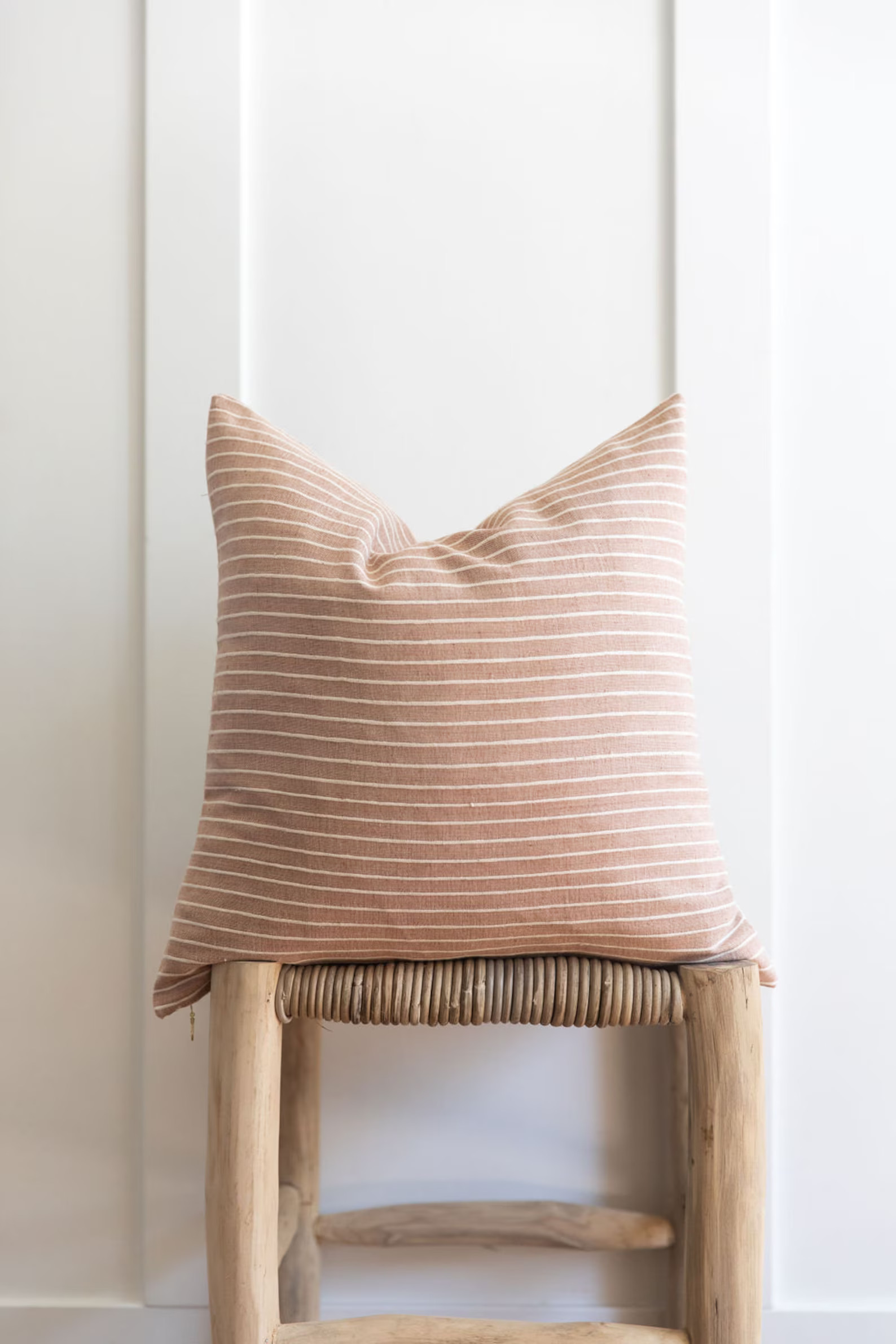 Woven Stripe Pillow Cover Pink Pillow White Stripe High End - Etsy | Etsy (US)