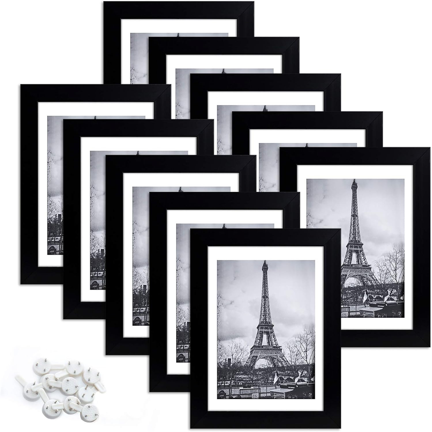 upsimples 5x7 Picture Frame Set of 10,Display Pictures 4x6 with Mat or 5x7 Without Mat,Multi Phot... | Amazon (US)