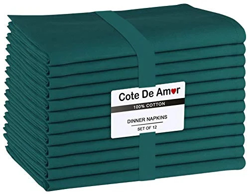 Cote De Amor 12 Pack 100% Combed Cotton Cloth Dinner Napkins 17x17 Ultra Soft Absorbent Restauran... | Walmart (US)