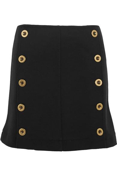 Chloé - Embellished Wool-piqué Mini Skirt - Black | NET-A-PORTER (UK & EU)