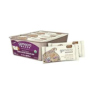 GoMacro MacroBar Organic Vegan Protein Bars - Peanut Butter Chocolate Chip (2.4 Ounce Bars, 12 Co... | Amazon (US)