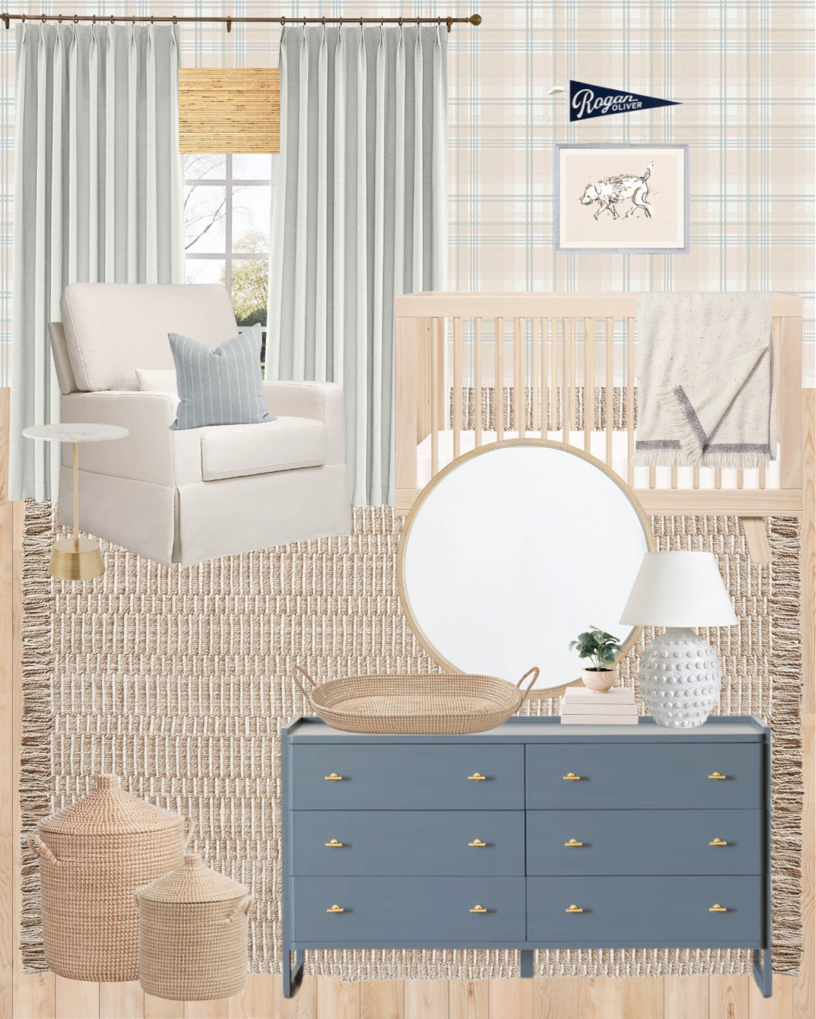 Neutral nursery, baby boy room, blue dresser, plaid wallpaper for nursery

#competition

#LTKhome #LTKFind