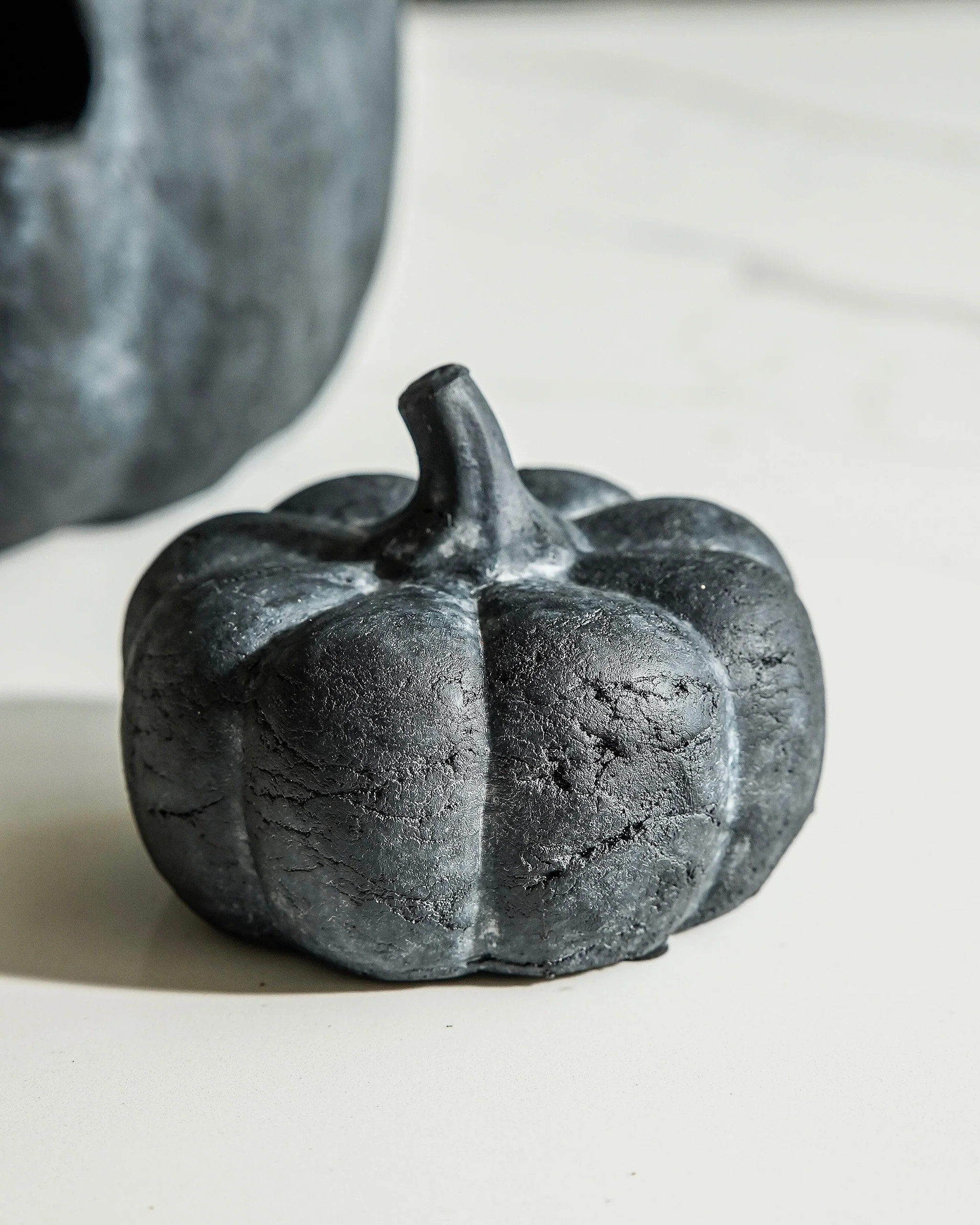 Mini Black Terracotta Pumpkin | MJHome