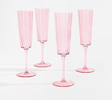 Fluted Glass Champagne Flutes | Pottery Barn (US)