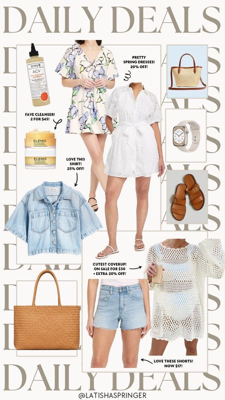 Daily deals! Target dresses on sale, 25% off at Madewell, the cutest crochet swim coverup and more all on sale! 

#dailydeals

Target deals. Target style. Target spring dress. Target white eyelet dress. Madewell two strap sandals. Woven tote. Amazon finds. Amazon deals. Amazon crochet swim coverup. Denim shorts under $20  

#LTKsalealert #LTKstyletip #LTKSeasonal