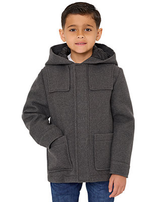 Toddler and Little Boys' Faux Wool Hooded Jacket | Macy's