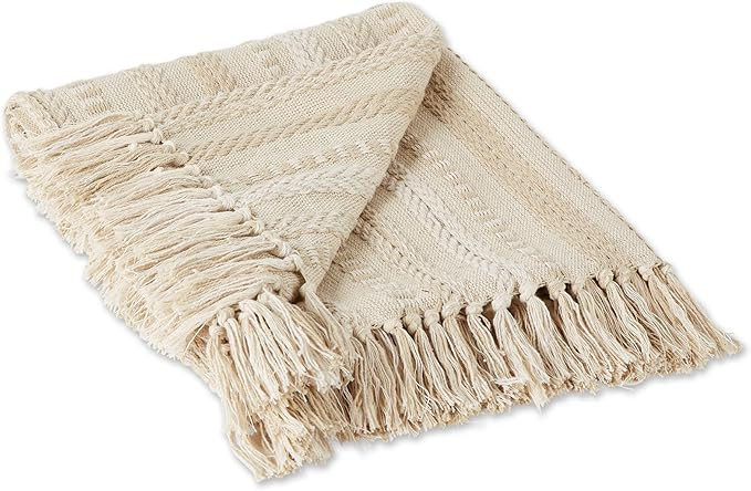 DII Braided Striped Decorative Throw Blanket, 50x60, Vintage Linen | Amazon (US)
